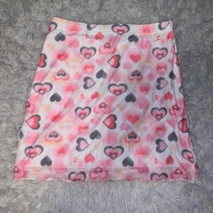 Y2K HEART MINI SKIRT SIZE S